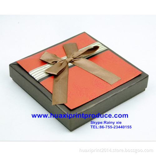 square orange chocolate boxes